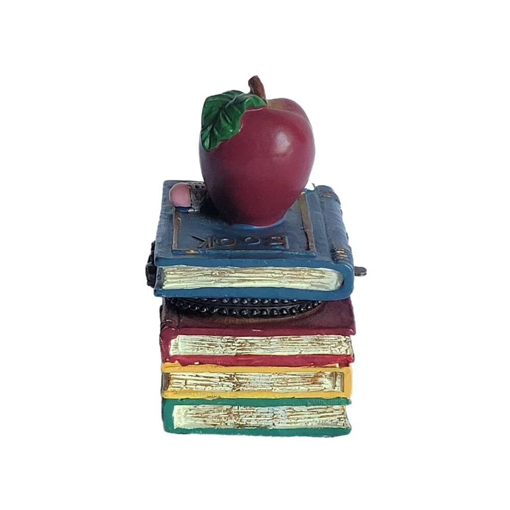Trinket Box with Books, Apple, & Pencil Teacher Appreciation School Library